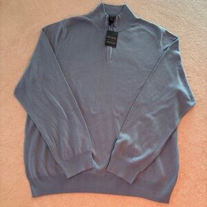 JOS A BANK TRADITIONAL FIT PIMA COTTON 1/4 ZIP LONG SLEEVES SWEATER MEN 3XT NWT